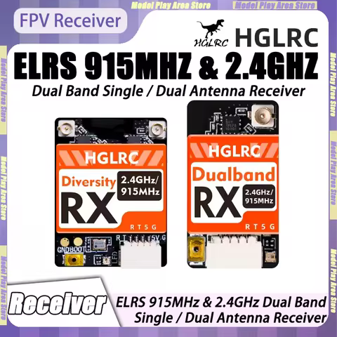 HGLRC ELRS Dual Band Receiver 915MHz / 2.4GHz FPV Drone Receiver LR1121 Dual Or Single Antenna Diver