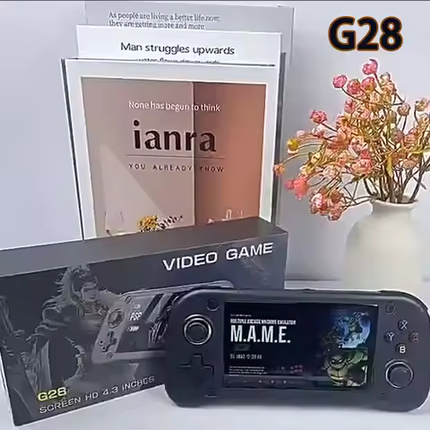 New Open Source Retro Handheld Video Game Console G28 4.3inch IPS 20000+games 128g Portable Pocket V
