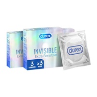 Durex Invisible Extra Thin and Extra Sensitive Condoms 3'S - Bundle of 3 (Discreet Packaging)