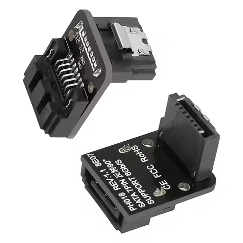 90 Degree Right Angle SATA 3 7Pin Male to Female Adapter Mainboard Motherboard Cable Connector with 