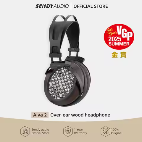 Sendy Audio Aiva 2 HIFI Planar Magnetic Driver Open-back Over-ear Wood Headphone 4.4mm Balanced Head