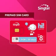 Singtel SGD8 hi Prepaid SIM Card (SIM Card to be registered within 7 days upon receival)