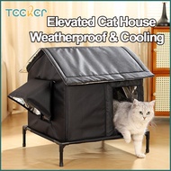 บ้านแมวกลางแจ้งกันน้ำฤดูร้อนระบายความร้อนนอกบ้านบ้านแมว S แมวพับได้เตียงถ้ำขนาดใหญ่สำหรับสัตว์เลี้ยง