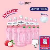 Mogu Mogu Lychee Nata de Coco Juice Drink 1000ml x 6 bottles