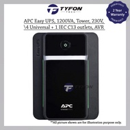 APC Easy UPS, 1200VA, Tower, 230V, 4 Universal + 1 IEC C13 outlets, AVR (BVX1200LI-MS)