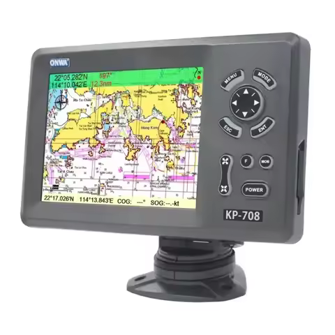 KP-708 7-inch Marine GPS Navigator Navigation Chart Plotter with Colorful LCD External GPS Antenna