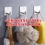 SUS 304 Stainless Steel Strong Adhesive Wall Hook Hang Kitchen Bathroom Keluli Tahan Karat Pelekat C
