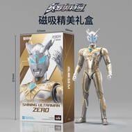 New [In stock ]ZD TOYS Ultraman Zero Shining Type & Gold Zero Light-Up Action Figure, Movable 7-inch