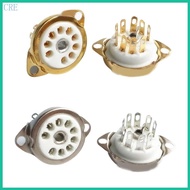 CRE 5pcs Quality Ceramic Tube Socket 9PIN Tube Socket 9-Pin Vacuum Tube Socket for 12AX7 12AT7 12AU7