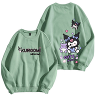 Sweater Anak Perempuan Kuromi Full Page Crewneck Anak Bahan Adem Nyaman
