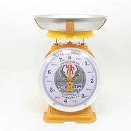 Global House เครื่องชั่ง ตราตุ๊กตาคู่ เครื่องชั่งพิกัดกำลัง 7 กิโลกรัม 7 กก จานกลม เหลือง รับประกันข