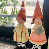 [SEE✿ FLOWER] American Country Forest Balcony Green Garden Couple Resin Decoration Living Room Decor