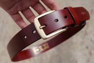 Premium Belts - เข็มขัดน้ำตาลแดง เข็มขัดหนังแท้