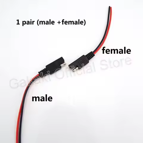 DIY SAE 12V 18AWG 15CM Power Automotive Extension Cable Male Female Plug Wire Connector Cable
