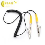 XIANS Anti-Static ESD Grounding Cable, Black PU,Metal Coiled Cord, 2mm Male-to-Female 180cm / 71" wi