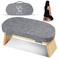 Monk & Llama Meditation Bench - Foldable, Ergonomic, Bamboo Kneeling Stool— Perfect Seiza Bench Medi