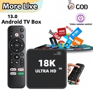 18K  Android TV Box Latest Version 13.0 Unlock Full Channel HD WIFI Support 2.4/5GHz Smart Home TV B