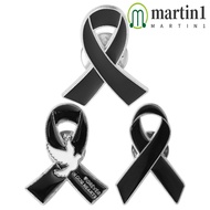 MARTIN1 Black Ribbon Pin, Awareness Melanoma Cancer Funeral Ribbon Badge Brooch, Sweet Breast Cancer