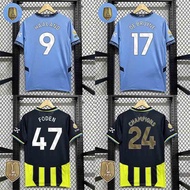 เสื้อเจอร์ซีย์ฟุตบอลสำหรับบ้าน25พัดผู้ใหญ่ M-CITIES 2025 HAALAND DE BRUYNE FODEN GREALISH BERNARDO J