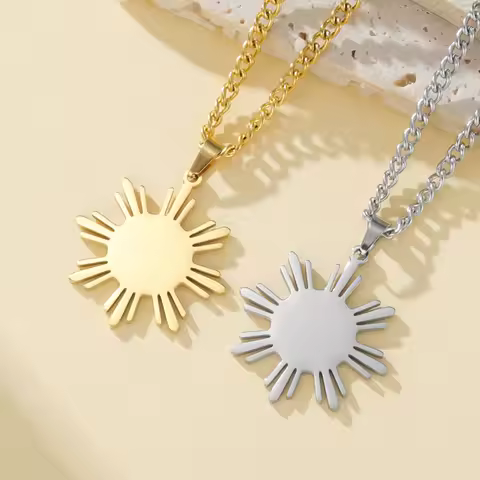 EUEAVAN Philippines Sun Flag Necklaces for Women Men Stainless Steel Fashion Charm Philippine Pendan