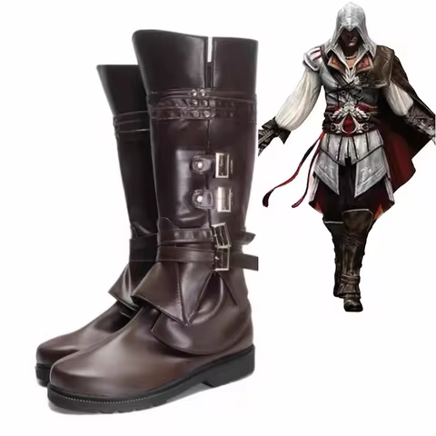 Ezio Auditore Cosplay Party Boots Halloween Party Shoes Unisex Game Assassin Cosplay Boots