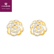 HABIB Yelena White and Yellow Gold Earring, 916 Gold