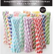 Drink Paper Straww Bubble Tea Disposable Beverage Straw 50pcs