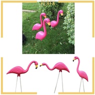 [Perfk] Emulation Flamingo Figure Decor for Garden Pink Flamingo Animal Statue