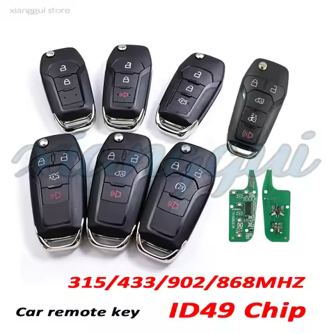 ID49chip 433/315/868/902mhz Car Remote Key Housing Case Shell for Ford Fusion Edge Explorer Ranger E
