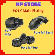 HDPE / POLY / PP FITTINGS POLY PIPE FITTINGS  20mm 25mm 32mm  Poly MTA Poly Male Thread MTA / M/BEND