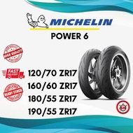 TAYAR MICHELIN POWER 6 TIRE 120/70ZR17 160/60ZR17 180/55ZR17 190/55ZR17 (READY STOCK) 2025