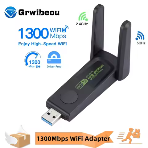 1300Mbps USB WiFi Adapter Dual Band 2.4Ghz/5Ghz Wireless WiFi Dongle Antenna USB Ethernet Network Ca