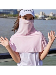 1入組漸層防曬口罩 保護頸部全臉女士防曬單車黏胶防曬口罩