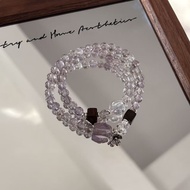 [Iris Flower] Natural Bolivian Amethyst Double-Loop Bracelet, Light Luxu