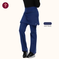 EMAX Seluar Skirt Muslimah Cotton Lycra Bootcut Sport Skirt Pants Plus Size (2XL-8XL)