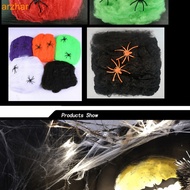 Stretchable Spider Web Cotton with Fake Spiders Colorful Spider Web Halloween Decor Haunted House Sc
