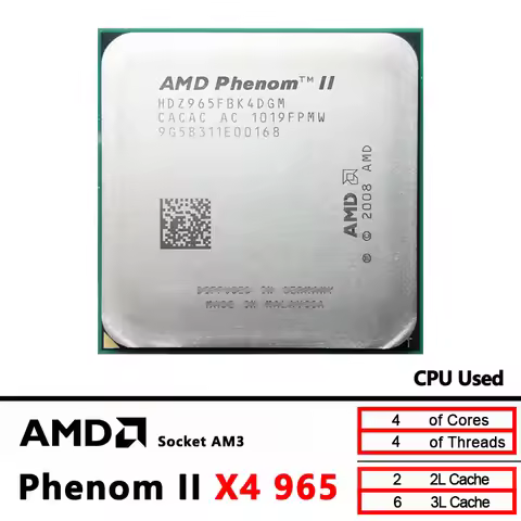 AMD Phenom II X4 965 3.4 GHz Used Quad-Core CPU Socket AM3
