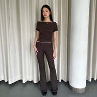 KHAI PANTS | LALE | Bootcut Leggings Long Flare Cutbray Cullote Women Highwaist Basic Flare Pants Fl