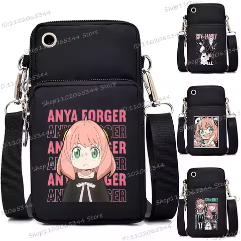 Anime Spy × Family Print Mini Mobile Phone Bag Women Men Cartoon Funny Comic Anya Forger Shoulder Po