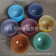 Seven Colors 11 Inch Colorful Crystal Bowl Craft Singing Bowl Buddha Sound Bowl Music Bowl Fanyin Bu