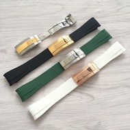 Suitable for rolex Watch Strap Arc Original rolex Rubber Silicone Black Green Blue Water Ghost Brace