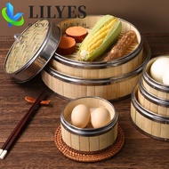 LILYES Steamer Basket Gift Idea For Cooking Steam Basket Kitchen Gadget Woven Bamboo Chinese Food St