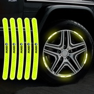 10pcs Car Wheel Hub Reflective Sticker Tire Rim Reflective Strips For BMW E46 E39 E90 E60 E36 F30 F10 E34 E30 F20 E92 M3 M4 M5 X5 X6