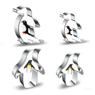 Top 4 Pieces Cookie Cutters Stainless Steel Material Penguin Shaped Baking Gadgets