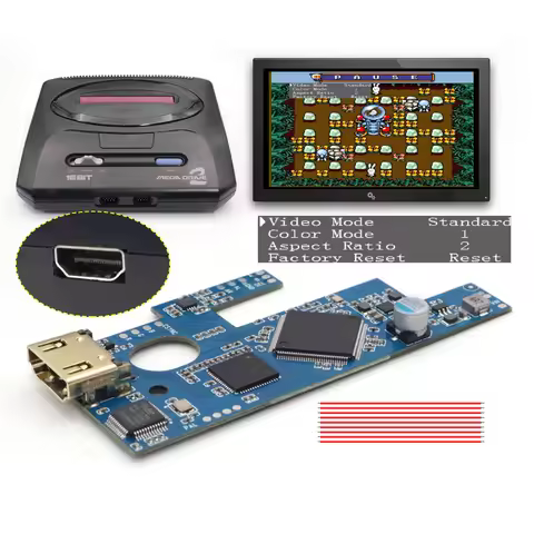 Hispeedido For SEGA MD2 HDMI MOD Kit For SEGA Mega Drive 2 For SEGA Genesis 2 Game Console