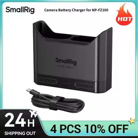 SmallRig Camera Battery Charger for Sony NP-FZ100/LP-E6P/EN-EL15c Battery USB-C Fast-Charging Port S