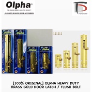 [100% ORIGINAL] OLPHA HEAVY DUTY BRASS GOLD DOOR LATCH / FLUSH BOLT *ST GUCHI / SOLEX GRADE*