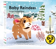Deer baby little finger puppet Baby Reindeer Finger Puppet Book English picture book small palm book cardboard book baby toy book 0-3 years old Christmas picture book