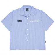 KEMEJA SCOMMER Pinstripe Society Club - Boxy Blue Striped Shirt