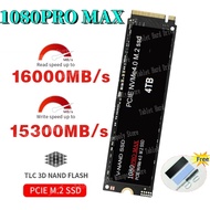 1080 Pro MAX 4TB ของแท้ SSD M.2 PCIE4.0 NVME/ NGFF Drive 1TB/2TB/8Tb ฮาร์ดดิสก์ภายในสำหรับ Ps5/แล็ปท็อป/เดสก์ท็อป/SKOL